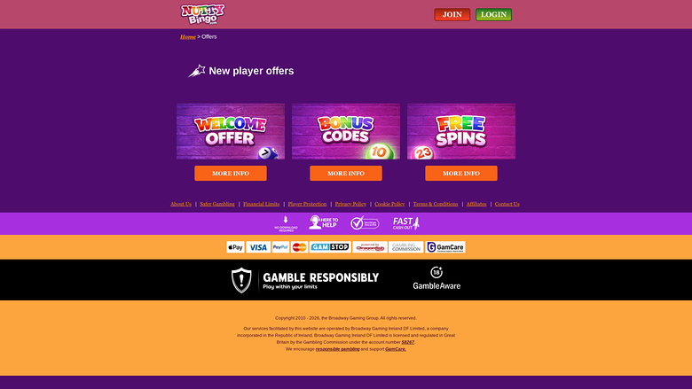 Nutty Bingo — Promotions page