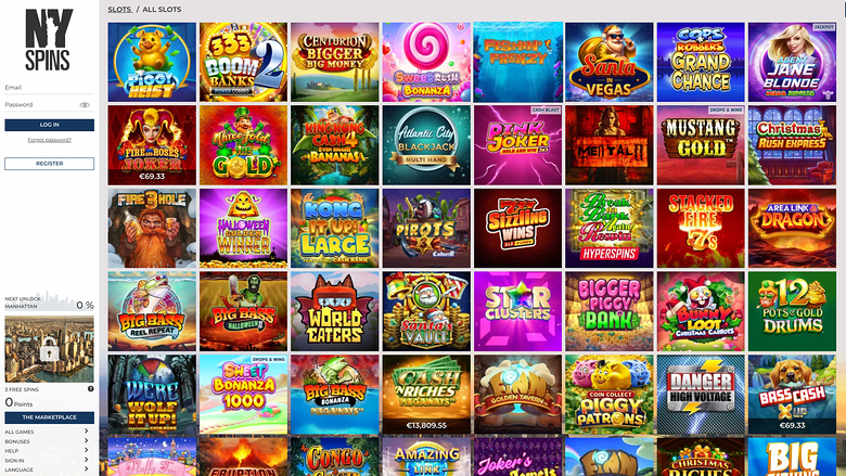 NYspins Casino — Games lobby