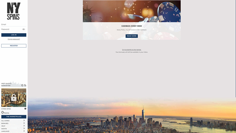 NYspins Casino — Promotions page