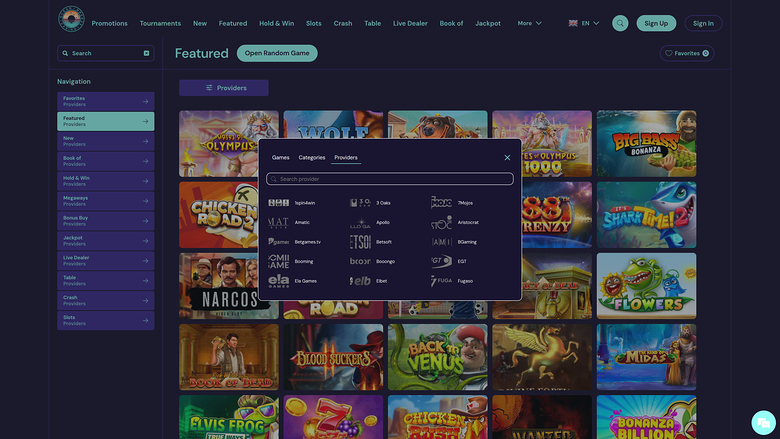 Ocean Breeze Casino — Games by studio