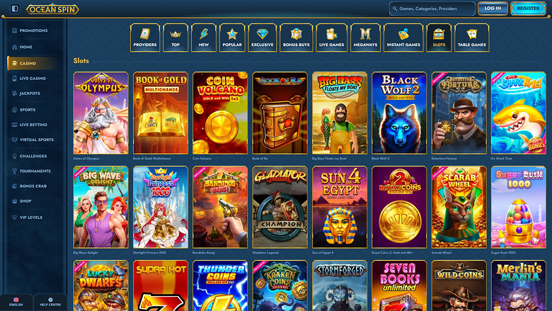 Oceanspin Casino — Games lobby
