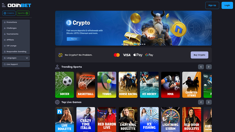 Odinbet Casino — Homepage