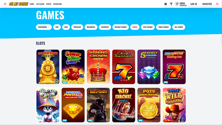Oh My Spins Casino — Games lobby