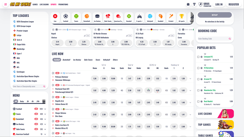 Oh My Spins Casino — Sportsbook