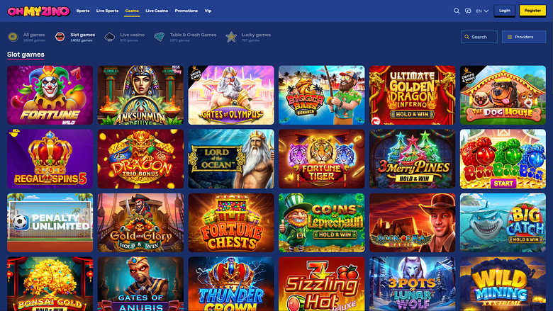 OhMyZino Casino — Games lobby