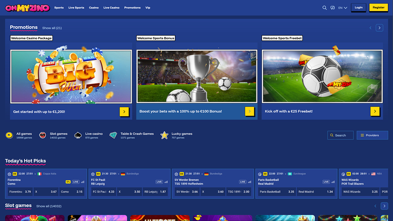 OhMyZino Casino — Homepage