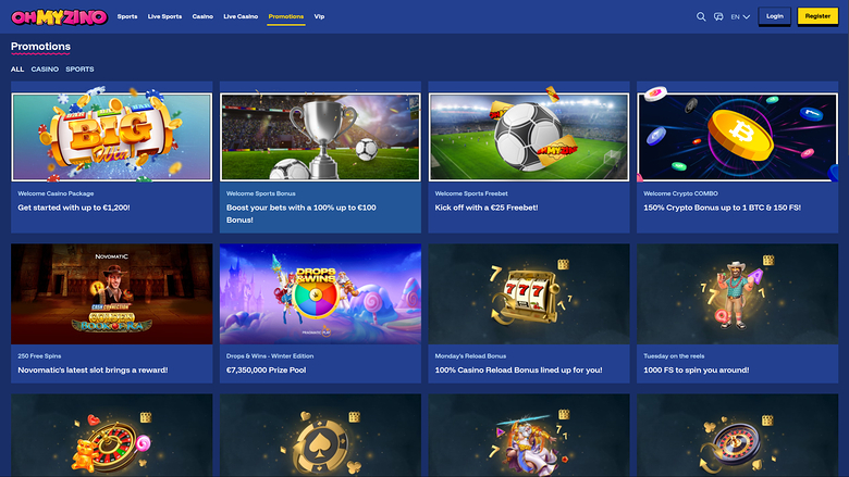 OhMyZino Casino — Promotions page