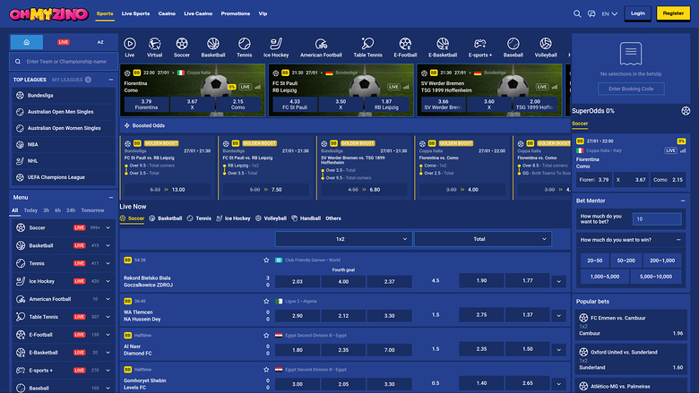 OhMyZino Casino — Sportsbook