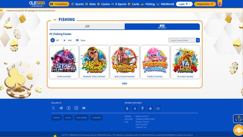 Ole777 Casino — Games lobby