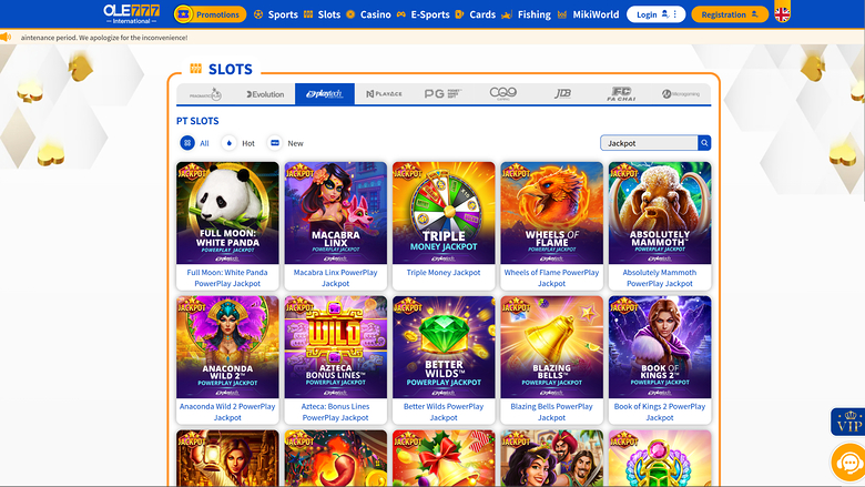 Ole777 Casino — Jackpot games