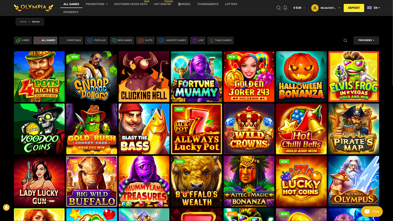 Olympia Casino — Games lobby