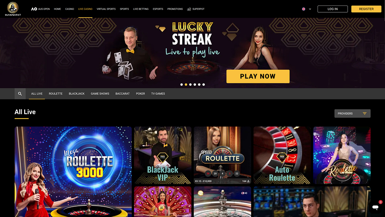 Olympusbet Casino — Live dealer lobby