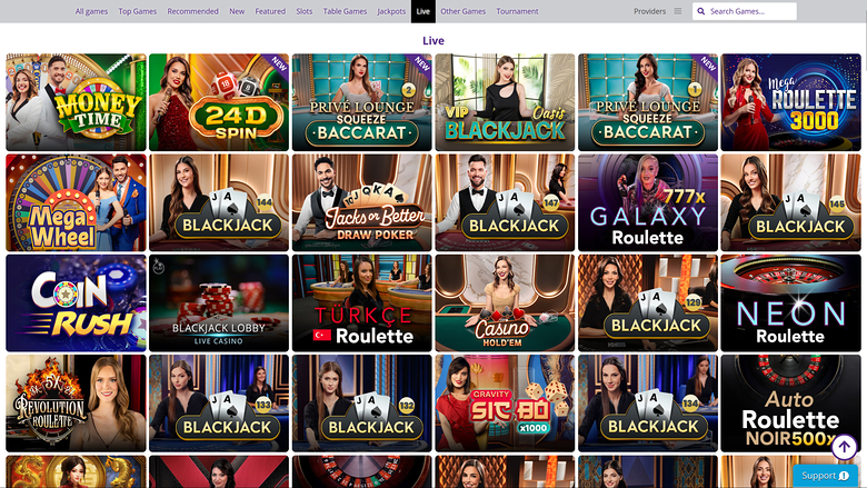 Omni Slots Casino — Live dealer lobby