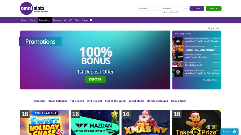 Omni Slots Casino — Promotions page