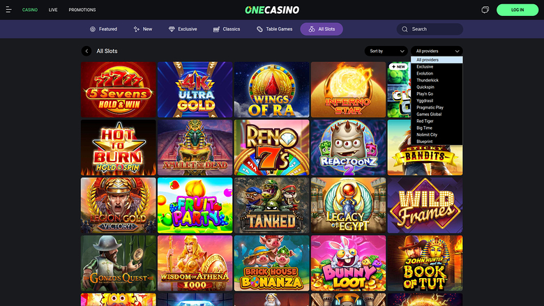 One Casino — Games by studio