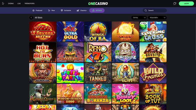 One Casino — Games lobby