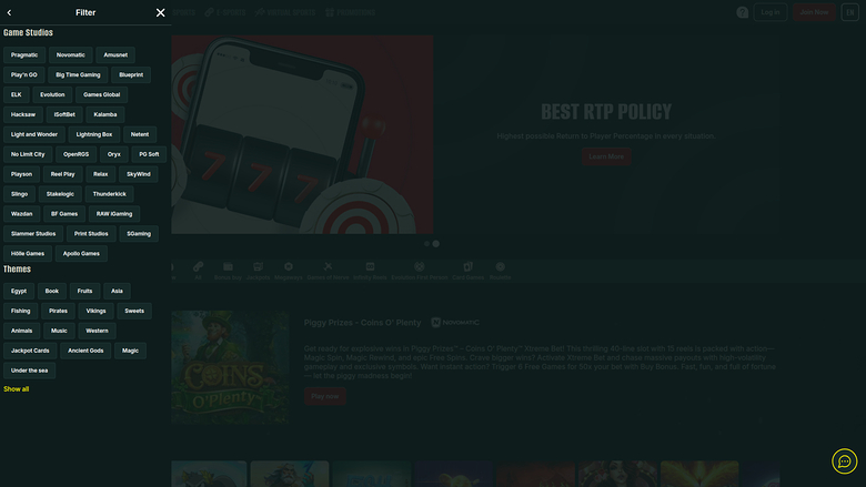 Optibet Casino — Games by studio