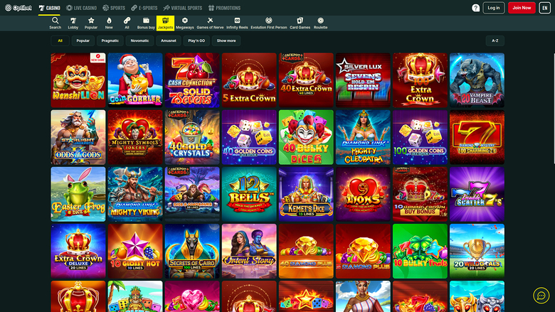 Optibet Casino — Jackpot games