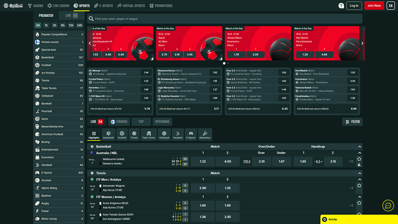 Optibet Casino — Sportsbook