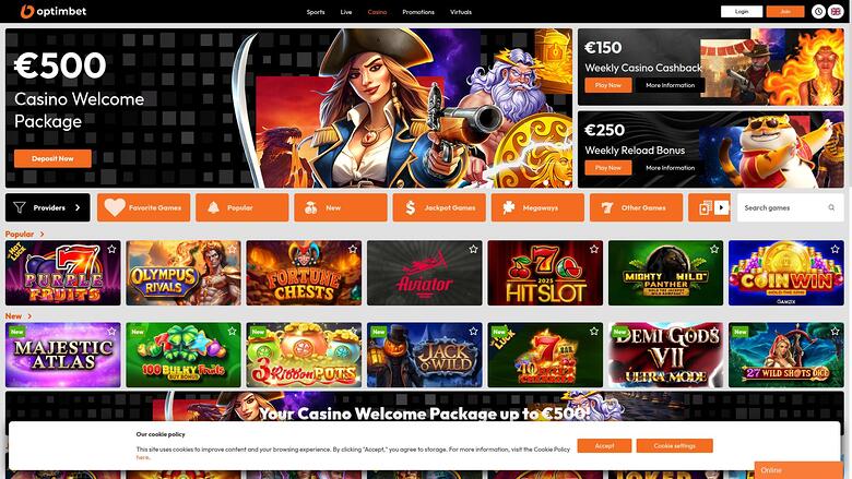 OptimBet Casino — Games lobby