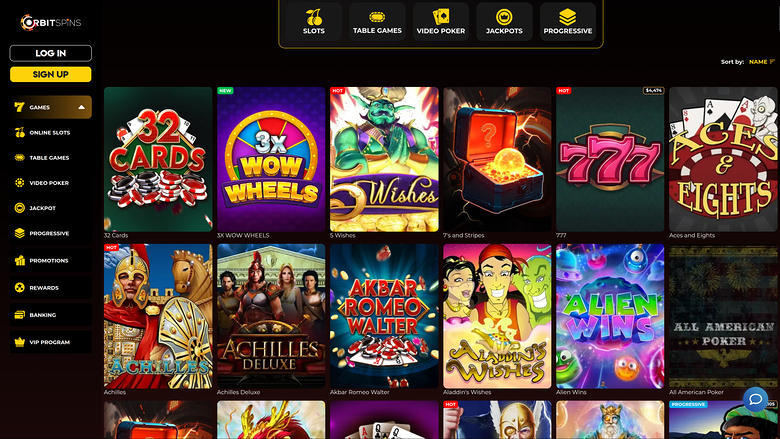 Orbit Spins Casino — Games lobby