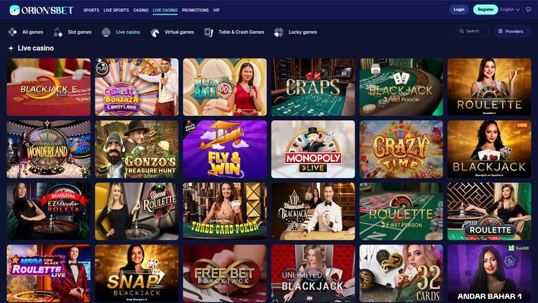 OrionsBet Casino — Livedealer