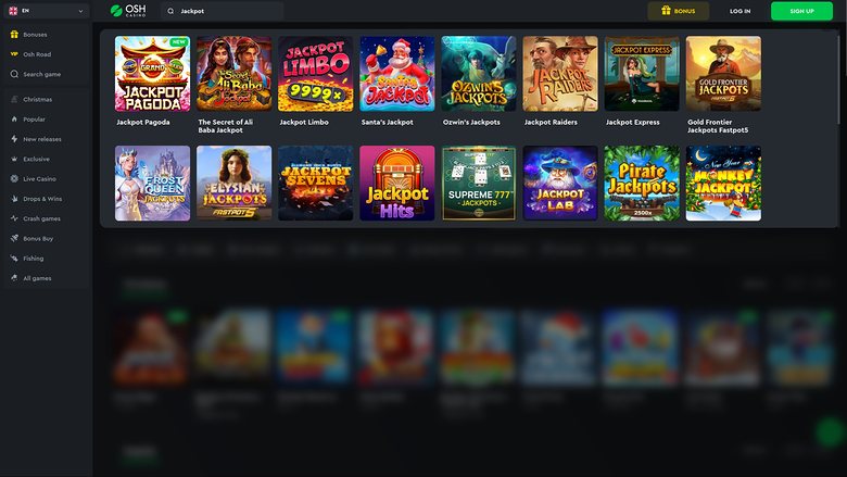 Osh Casino — Jackpot games