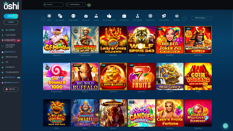 Oshi Casino — Games lobby