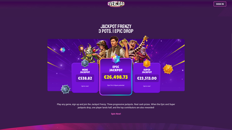 Overload Casino — Jackpot games