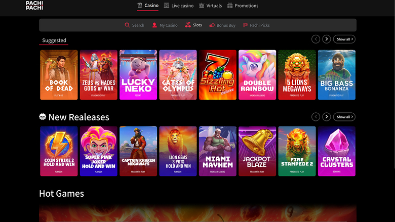 PachiPachi Casino — Games lobby