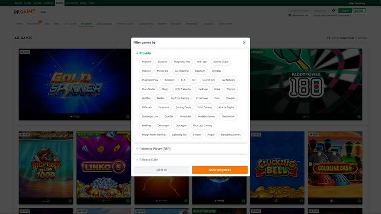 Paddy Power Casino — Games by studio