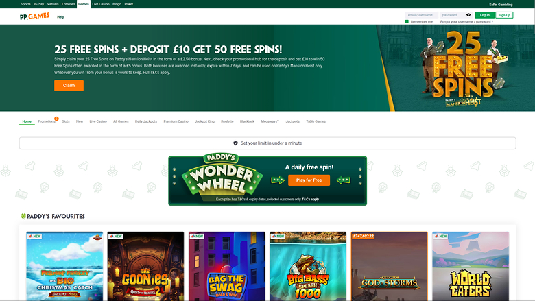 Paddy Power Casino — Homepage