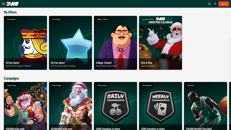 Paf Casino — Promotions page