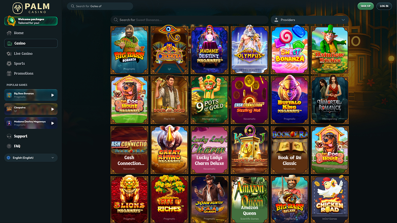 Palm Casino — Games lobby