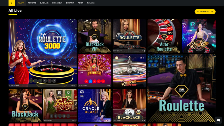 Palmslots Casino — Live dealer lobby