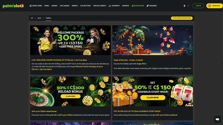 Palmslots Casino — Promotions page