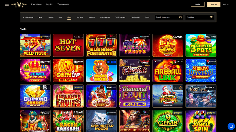 Pan Casino — Games lobby