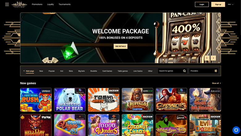 Pan Casino — Homepage