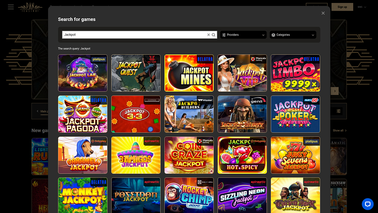Pan Casino — Jackpot games