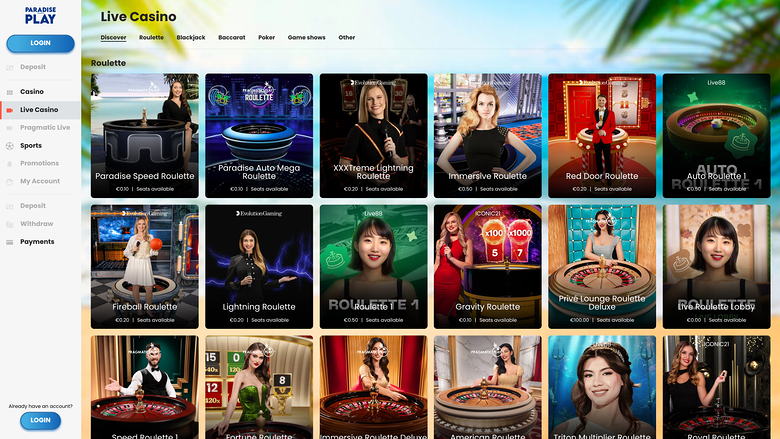 ParadisePlay Casino — Livedealer