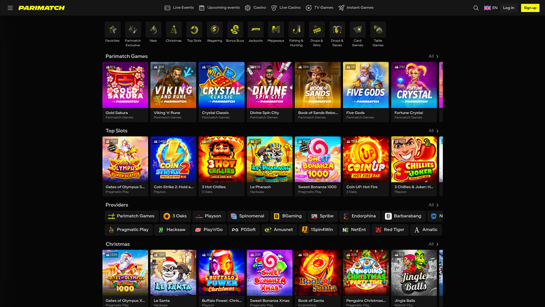 Parimatch Casino — Games lobby