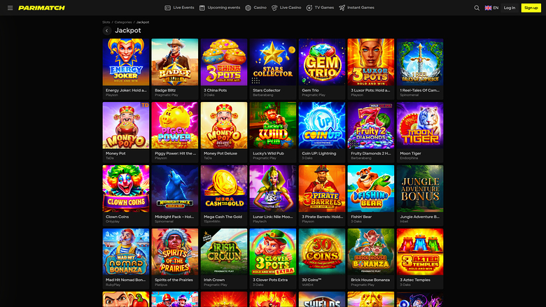 Parimatch Casino — Jackpot games