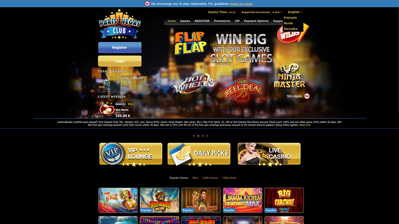 Paris Vegas Casino — Homepage