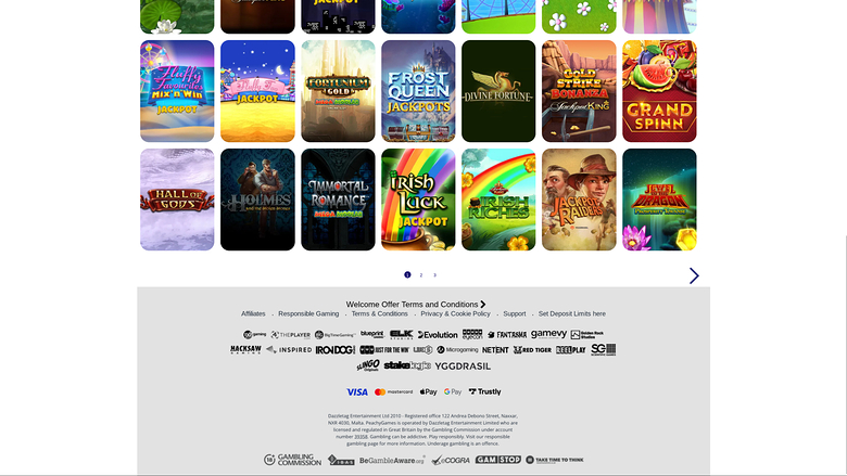 PeachyGames Casino — Games lobby