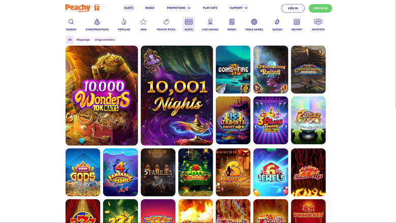 PeachyGames Casino — Games lobby