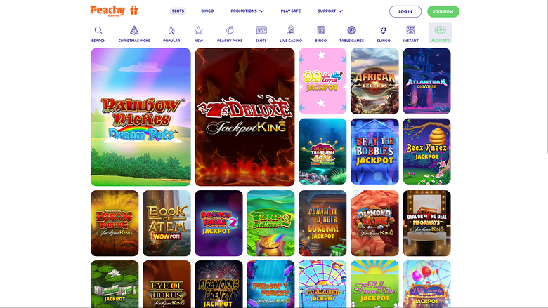 PeachyGames Casino — Games lobby