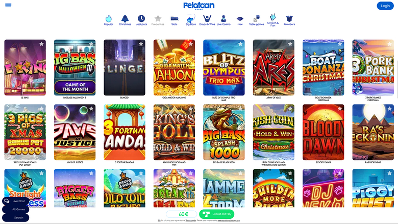 Pelataan Kasino — Games lobby