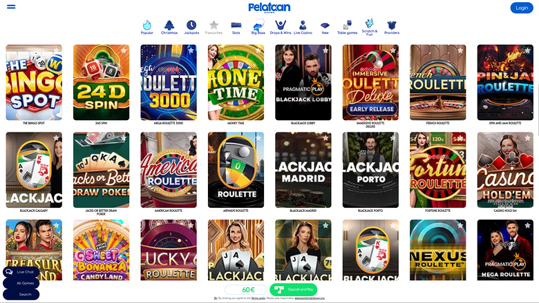 Pelataan Kasino — Live dealer lobby