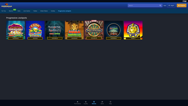 Phoenician Casino — Jackpot games