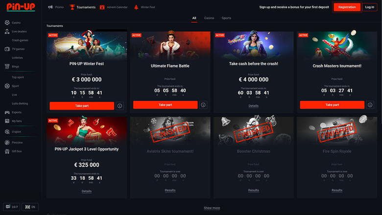 Pin Up Casino — Tournaments